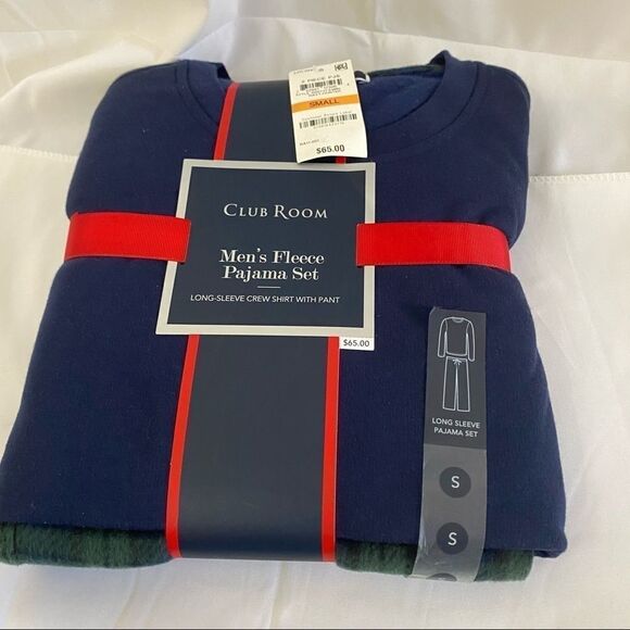 Club Room Men’s Fleece Pajama Set Navy Hunter - Picture 3 of 4